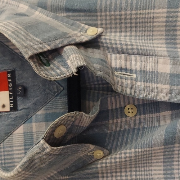 TOMMY HILFIGER Oxford Plaid Short Sleeve Button Down Shirt - Picture 3 of 10